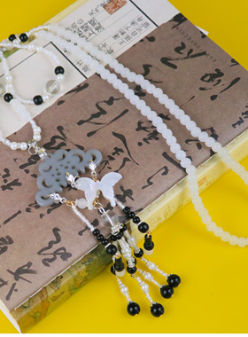 新中式璎珞背云长流苏吊坠项链