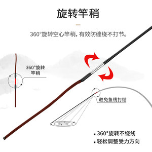 日本进口利优比仙竹鲫鱼竿竹彩手竿并继插节混养28调钓鱼杆台钓竿