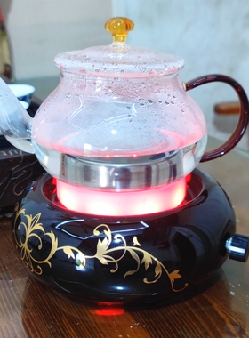 陶然炉 精美陶瓷炉煮茶烧水玻璃壶 快速热电子功夫茶炉泡茶炉包邮