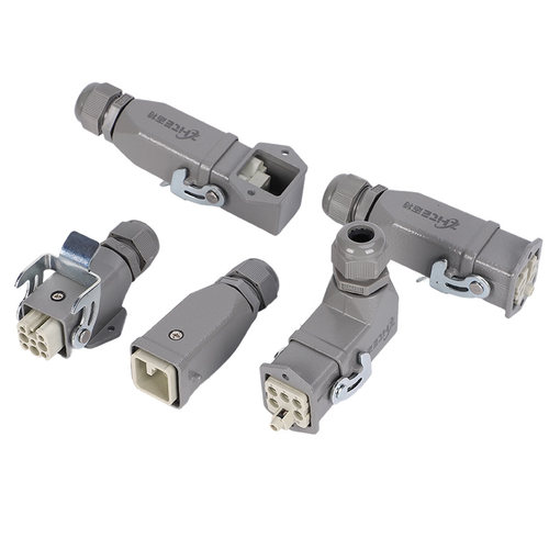 矩形重载连接器HDC-HA-003/4/5孔6针8芯防水航空插头插座公母对插 - 图3