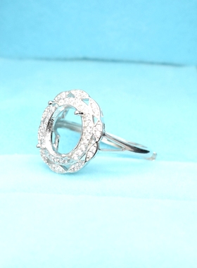 椭圆形吊坠镀18k项链戒指空托