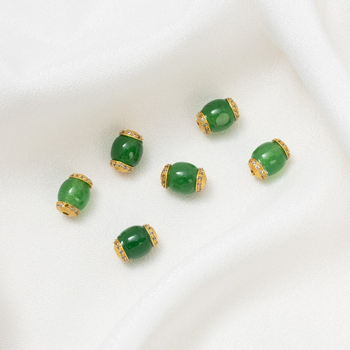 天然白水晶奇楠沉香翡翠水晶烟绿玛瑙保色隔珠吊坠diy串饰品配件 - 图1