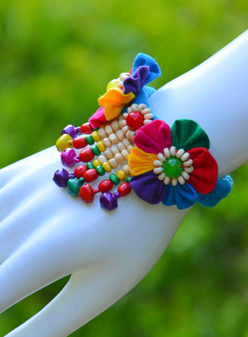 云南民族风纯手工布艺手链  原创复古小饰品女士手链送女士送老外