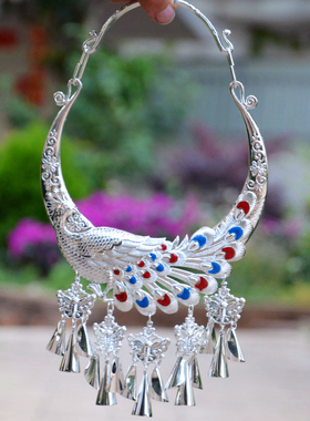 中国民族风特色少数民族彝族景颇族苗族项圈银饰项链舞蹈演出配饰