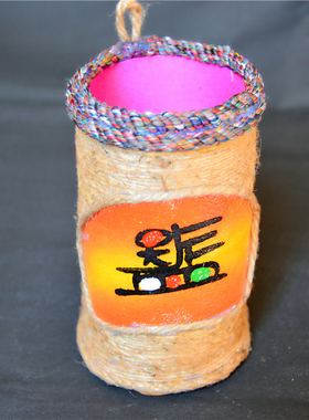 书桌笔筒办公室礼物纯手工艺品