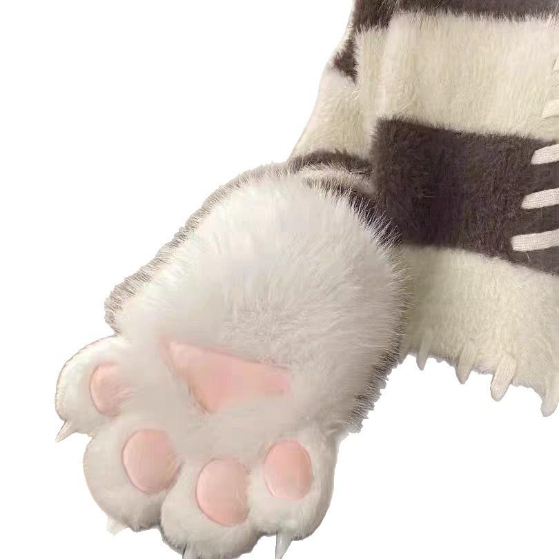猫爪手套cospla会吱吱叫毛绒猫y咪指甲兽爪扮演兽装动漫展演发声 - 图3
