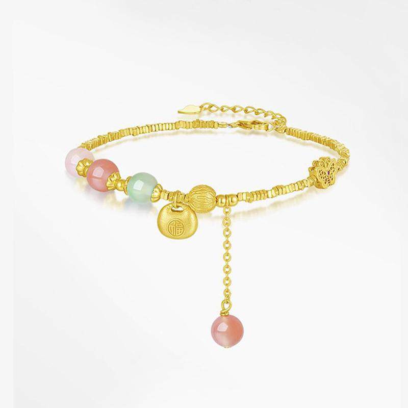 S925碎银子玛瑙福袋手链女款小众设计感新中式国风手饰送女友礼物