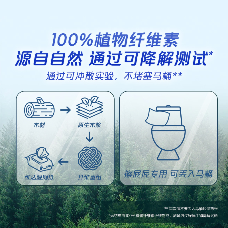 维达湿厕纸吾皇家用湿厕巾女性湿纸巾湿巾40片/包 - 图2