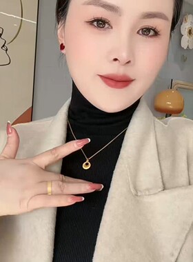 2025 爆款金色拉丝项链 女款 ins 轻奢锁骨链 高级感送女友饰品