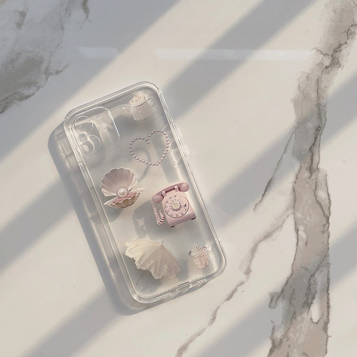 贝壳珍珠手机壳15苹果12mini简约16冷淡ins风note13华为p60粉色nova9适用小米14红米k70女生100荣耀90 oppoa3 - 图0