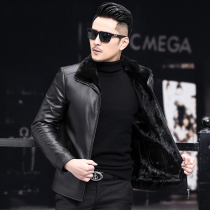 Ferret wool liner Sheep pike suit men genuine leather clothing mink fur coat men Henning leather grass jacket winter thick