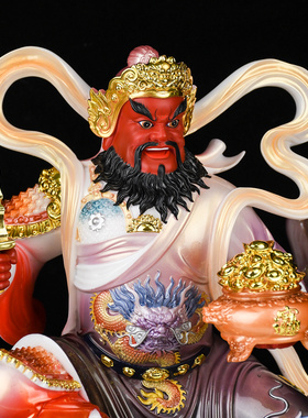 武财神赵公明骑虎仿瓷供奉摆件