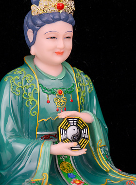 无生老母神像空心合成玉家用供奉骊山老母娘娘摆件无极老母真身像