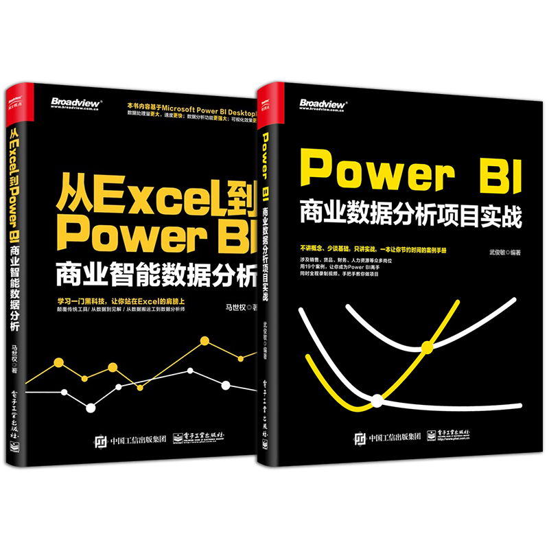 官方正版 从Excel到Power BI+Power BI商业数据分析项目实战智能数据分析入门书籍操作教程Power Query数据查询工具 excel数据分析 - 图0