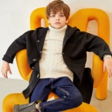 Двусторонное шерстяное пальто для мальчиков, костюм мальчика цветочника, детский плащ, шерстяная бархатная куртка, в западном стиле, в корейском стиле