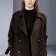 High-end Hepburn style slim wool wool coat