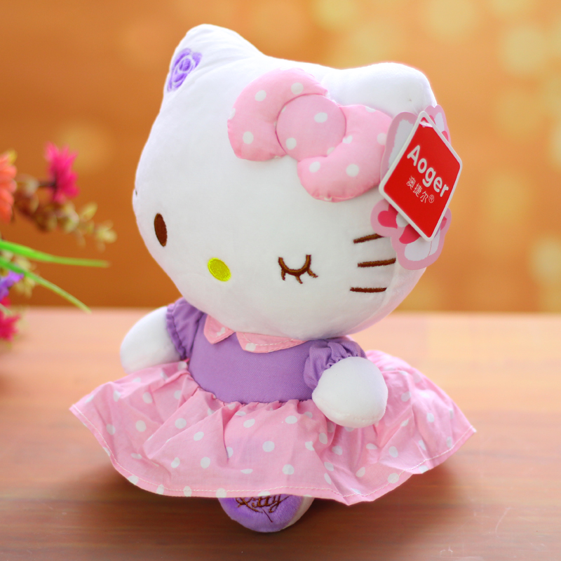 正版HelloKitty公仔凯蒂猫毛绒玩具哈喽KT猫咪玩偶布娃娃生日礼物 - 图2