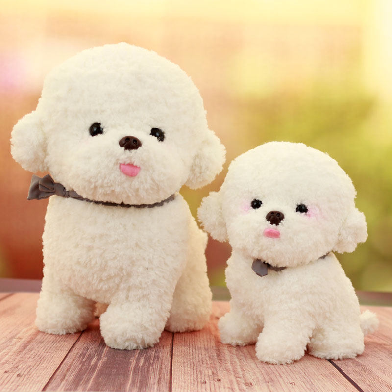 白色比熊犬公仔灰色泰迪狗毛绒玩具萌宠会叫狗狗布娃娃送女生礼物,淘宝优惠券,粉丝福利购,淘宝优惠卷