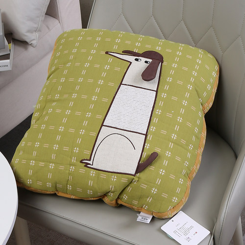 办公室午睡空调被二合一全棉折叠靠枕抱枕被子两用纯棉汽车靠背垫 - 图1