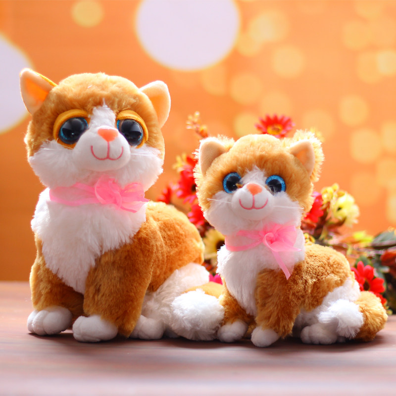 猫咪毛绒玩具公仔仿真小猫玩偶布娃娃会叫喵星人抱枕女生儿童陪睡