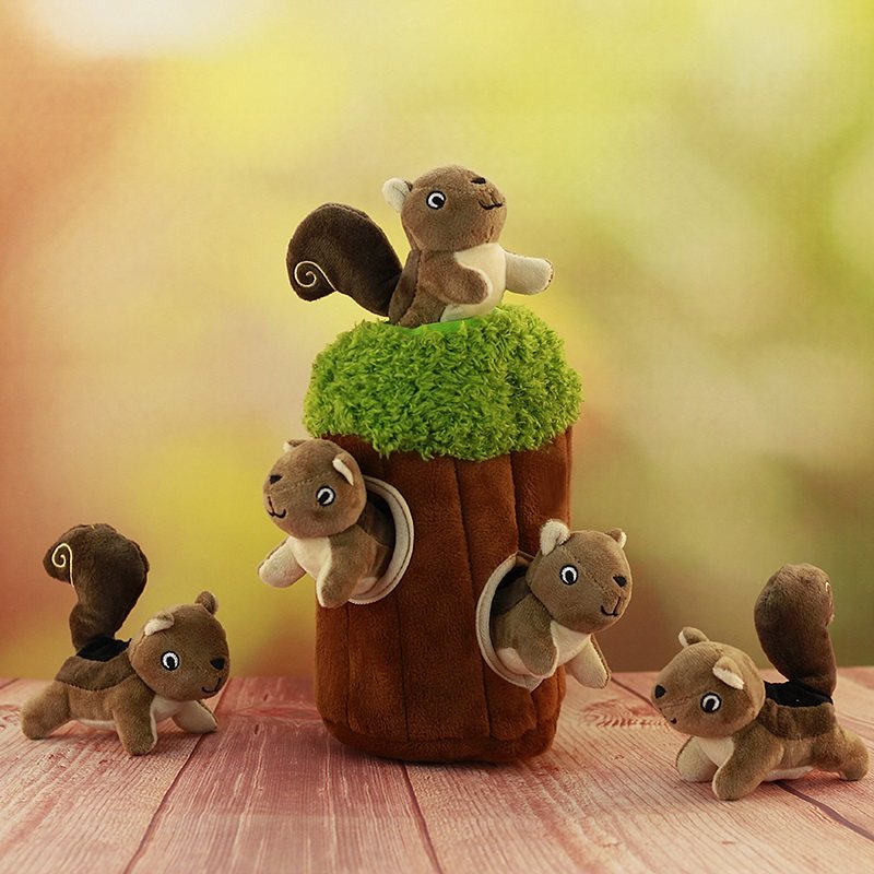 仿真树洞小鸟玩偶会叫松鼠玩偶公仔儿童趣味益智环保教材毛绒玩具,淘宝优惠券,粉丝福利购,淘宝优惠卷