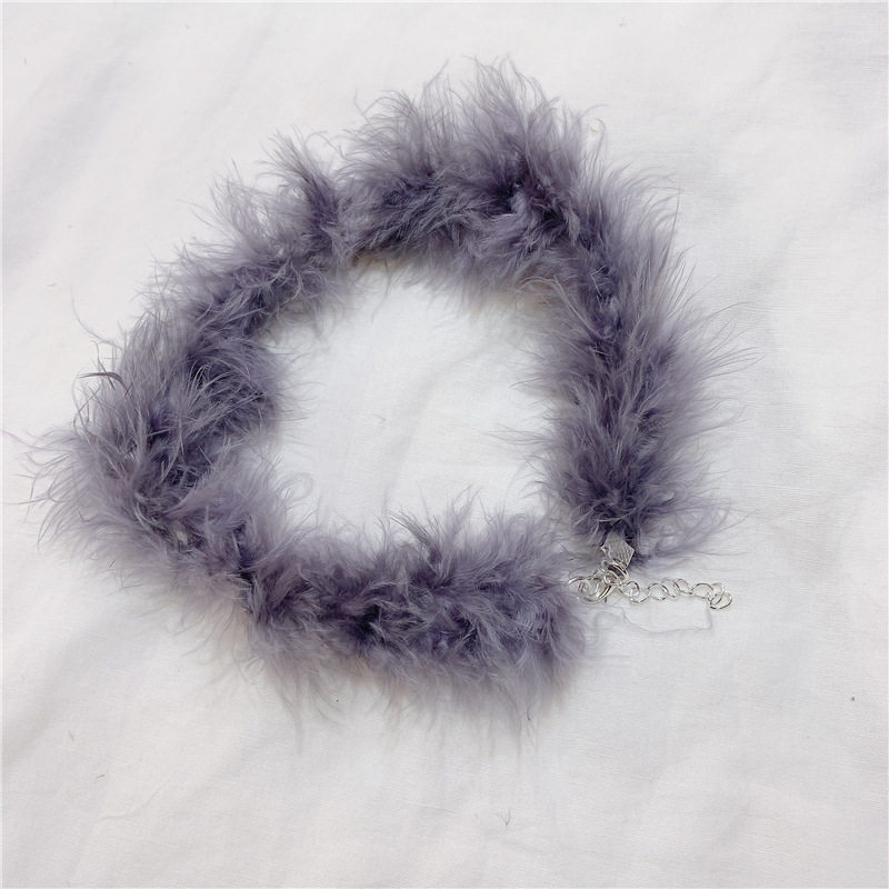 包邮性感气质毛毛羽毛颈链女choker短款锁骨项圈毛绒绒项链配饰,淘宝优惠券,粉丝福利购,淘宝优惠卷