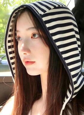 棉质轻薄夏季防晒帽 加大加宽肉脸显脸小男女同款吸汗透气披肩帽