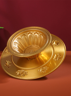 铜加厚曼扎盘八吉祥托盘