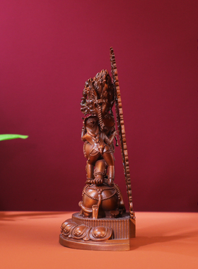 藏传阎魔护法紫铜摆件