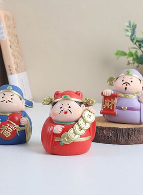 五路财神家居摆件办公室桌面小摆设新年礼物树脂公仔手办礼品招财