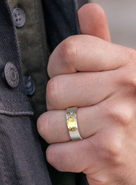 ESKY男999足银原创设计点金戒指