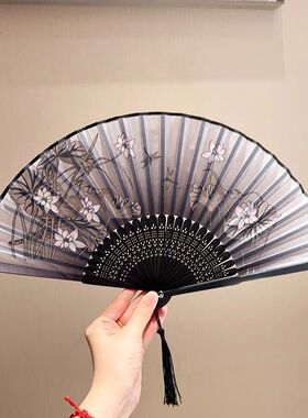 (闺蜜套装)古风扇子折扇新中式可折叠素雅小扇子中国风女汉服扇