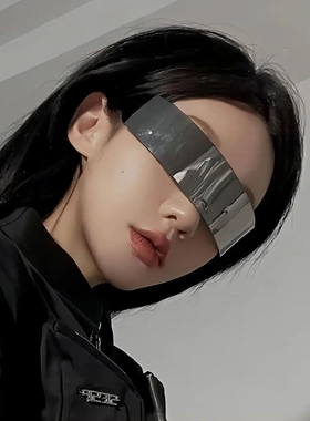 赛博朋克未来科技感眼镜拍照潮男女科幻发箍墨镜高街蹦迪ins一体