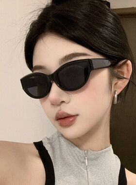 jennie同款墨镜女复古辣妹猫眼小框眼镜防晒防紫外线太阳镜小脸