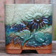 Simple ceramic generous tall basin breathable root raising square mouth basin