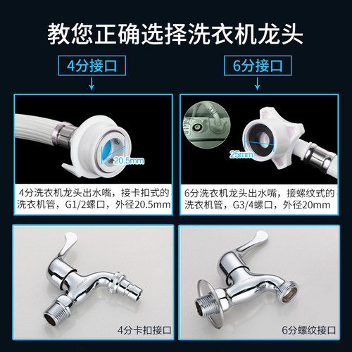 九牧洗衣机水龙头46分家用拖把池全铜冷热通用专用自来水一进二出 - 图1