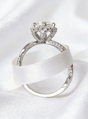 17【虞美人】一克拉花苞戒指时尚结婚订婚戒指女
