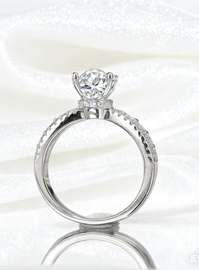 39【星海】D色莫桑钻戒高端大气女王款定婚戒奢华