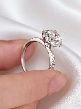 33【小铃兰】一克拉莫桑高级镶嵌戒指轻奢精致