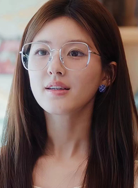 赵露思同款近视眼镜女韩系纯欲素颜透明大方框防蓝光平光镜方圆脸