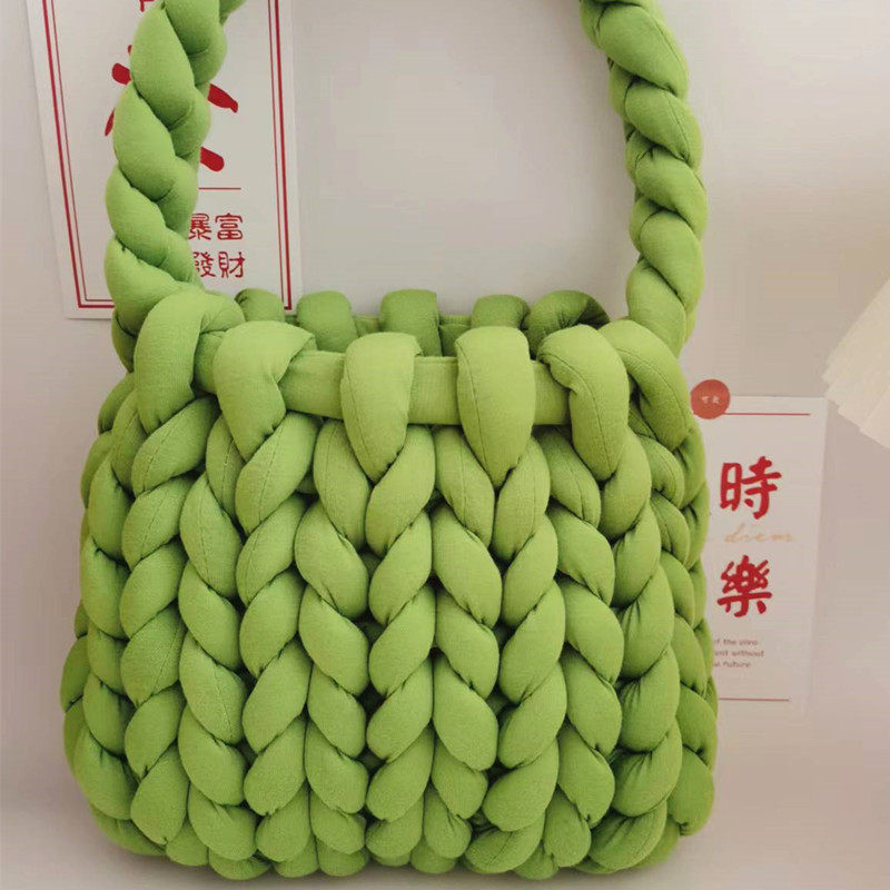 冰岛粗毛线手工编织包材料包团体活动自制手拎包diy单肩包成品_虎窝淘