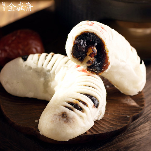 陕西西安特产全盛斋枣泥花点回民街零食小吃清真茶点传统糕点500g - 图1
