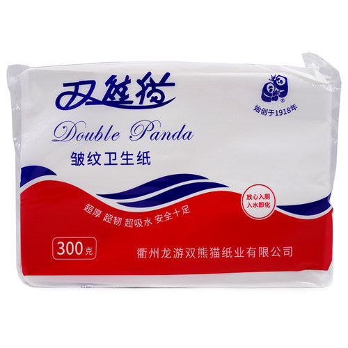 双熊猫卫生纸300克纸巾皱纹厕纸手纸草纸速溶毛纸老式平板纸家用 - 图3