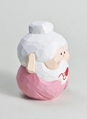 木雕月老桌面小摆件月下老人治愈系礼物姻缘小摆件情侣生日礼物