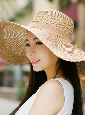 可折叠海边防晒大沿女士遮阳帽子