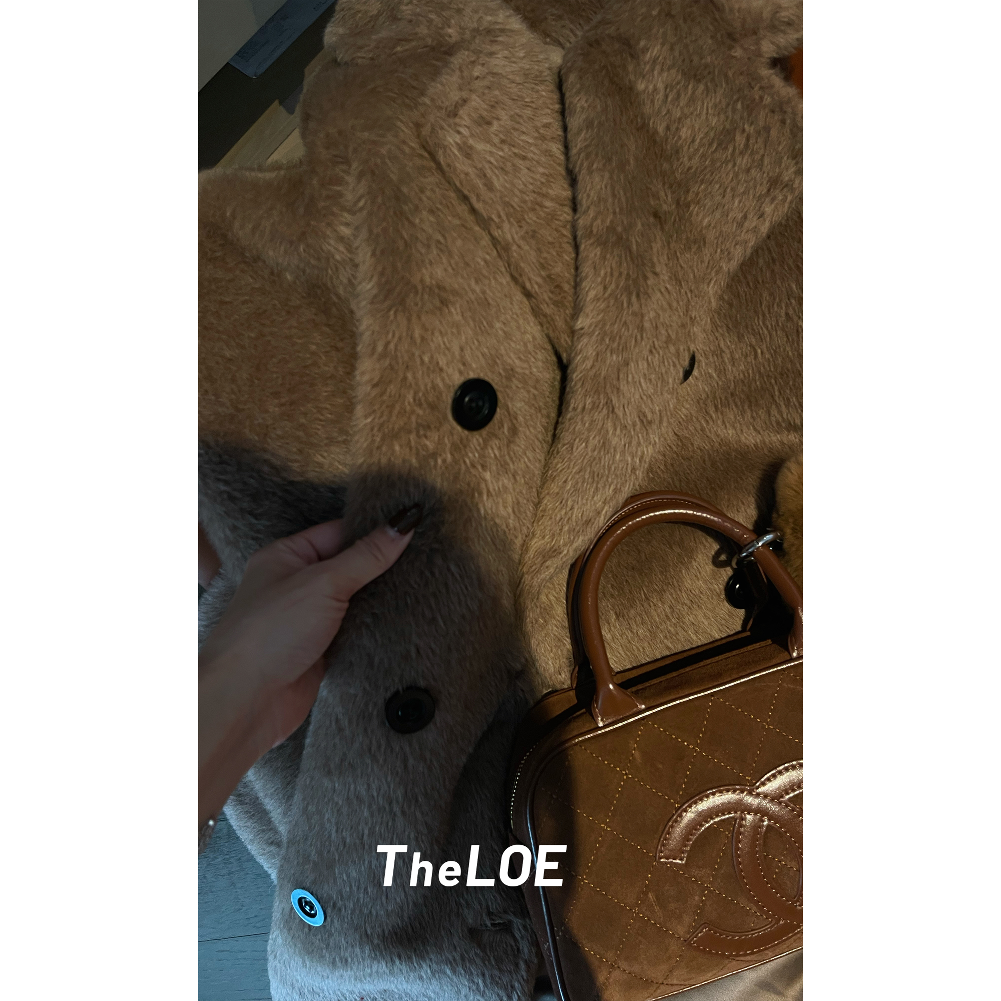 骆衣衣TheLOE/贝贝羊驼毛羊毛高级感西装领双排扣苏力大衣 - 图2