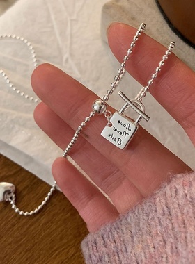 小众设计感爱心锁扣抽拉式项链女个性独特简约时尚百搭颈链毛衣链