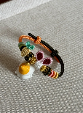 疯狂动物城手绳朱迪尼克手绳迪士尼手绳兔耳朵手绳可穿黄金转运珠