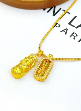 金包银貔貅金刚杵吊坠降魔杵挂坠古法经典项链韦雪同款礼物首饰品