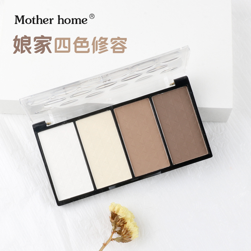 正品保障！娘家修容盘四色motherhome哑光高光阴影粉腮红鼻影粉饼 - 图0